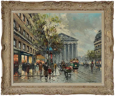 Édouard Cortès, Rue Royale, La Madeleine, spurious signature lower right "Edouard Cortès, oil on canvas