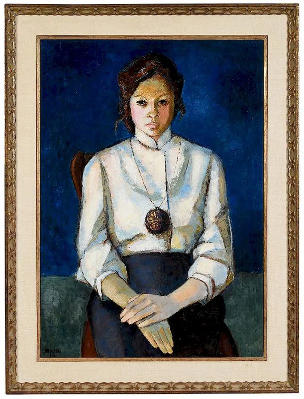Jean Lamouroux, The Blue Room, oil on canvas