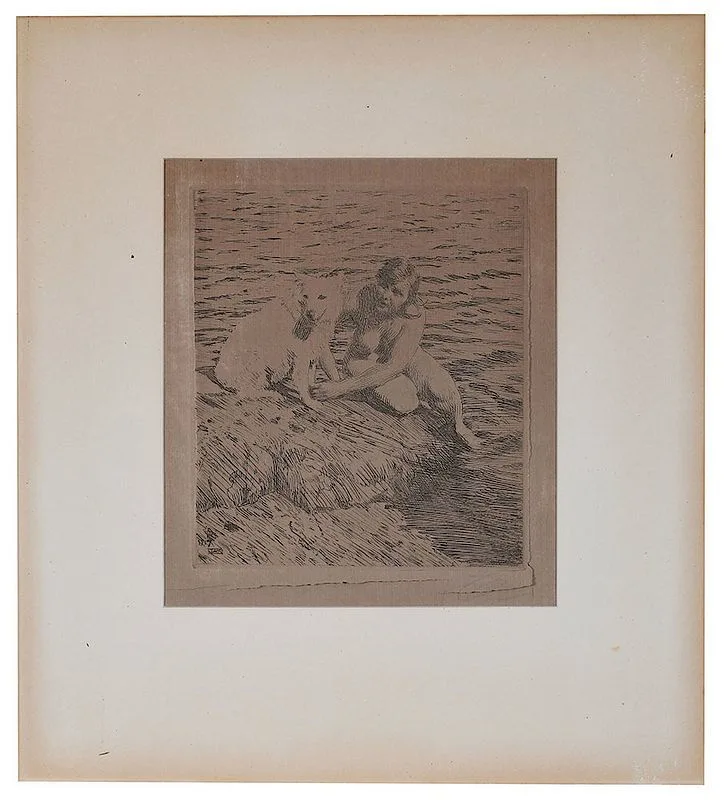 [Sappo] (A. 278) by Anders Zorn, 1917, etching on cream laid paper, sold Nov 2018