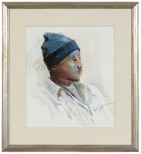 Mary Whyte, Untitled portrait, watercolor on paper