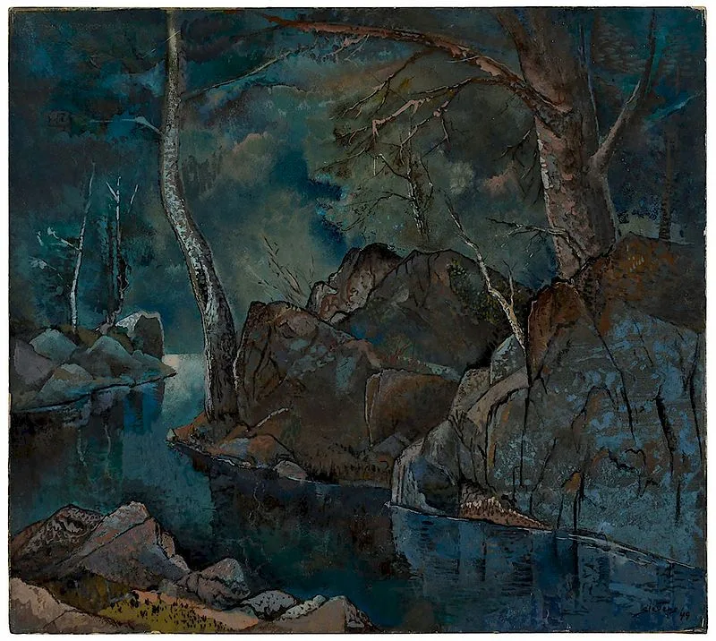 Forest Stream by Will Henry Stevens, oil on board, offered Nov 2018