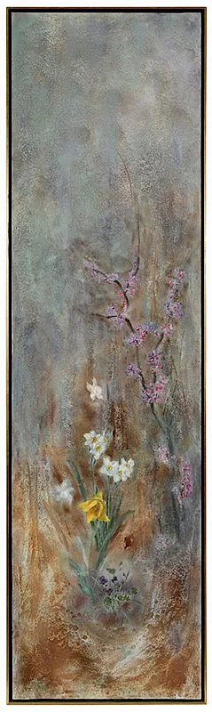 Julien Binford, Spring Flowers, mixed media on canvas