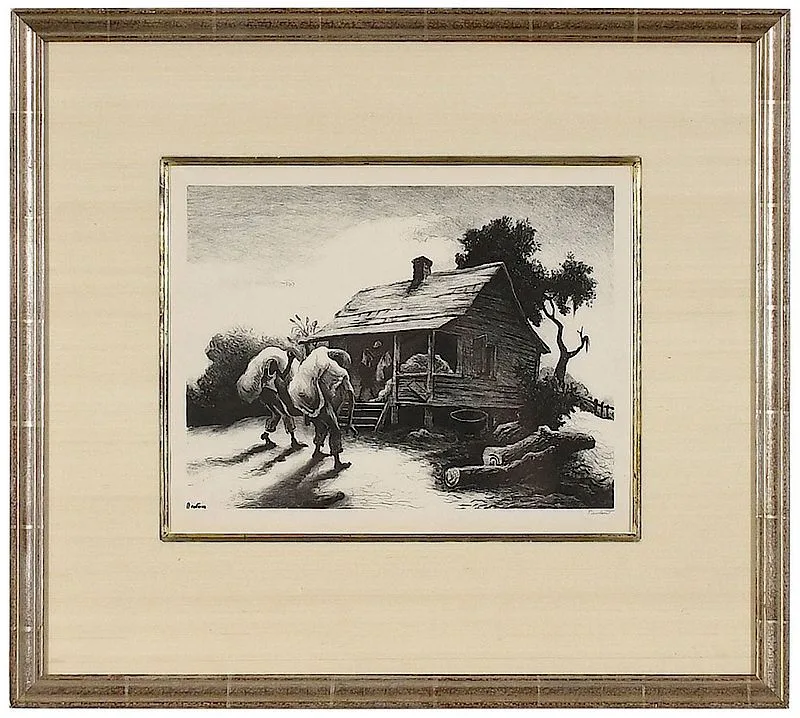 Back From the Fields by Thomas Hart Benton, 1945, lithograph, sold Nov 2018