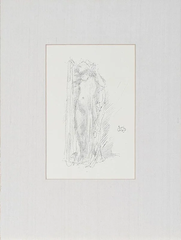 Model Draping by James Abbott McNeill Whistler, circa 1889, transfer lithograph on thick laid ivory paper, sold Nov 2018