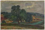 Louis Ritman, French Hillside, estate stamp verso