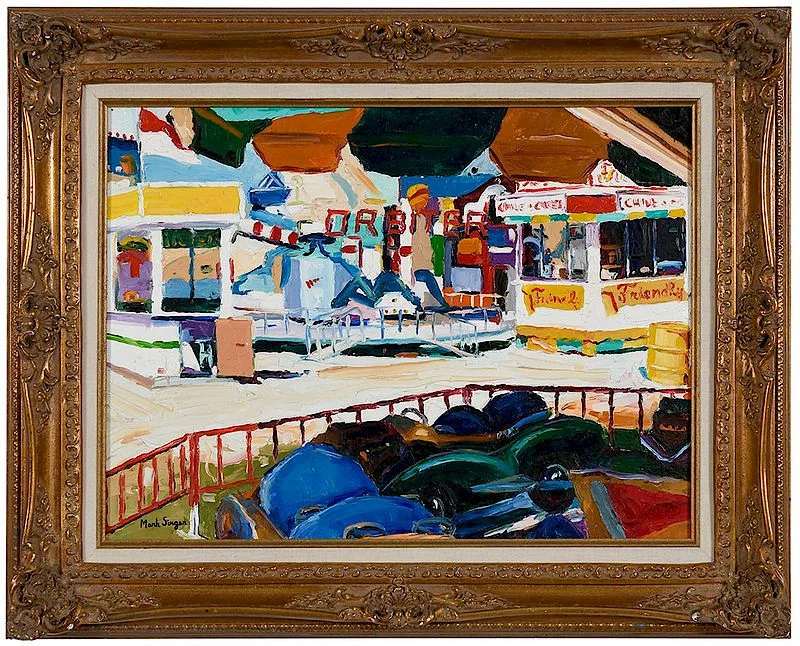 Mark Singer, Carnival Scene, oil on canvas