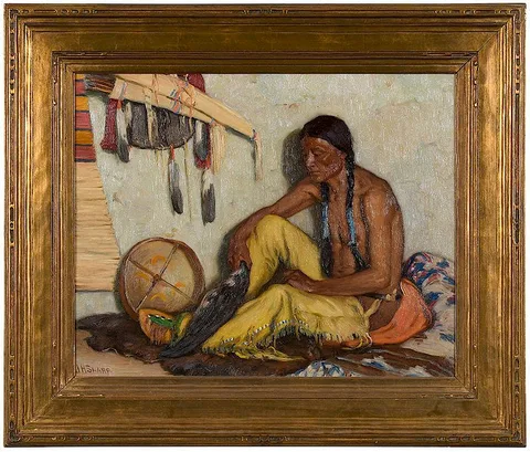 Joseph Henry Sharp, White Weasel, oil on canvas