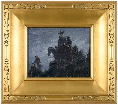 William Herbert 'Buck' Dunton, Composition for The Horse Rustlers, oil on canvas