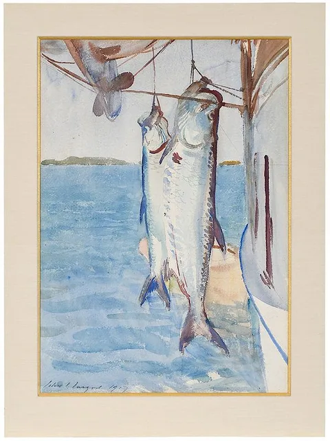 John Singer Sargent, Two Tarpon, 1917, watercolor and pencil on paper