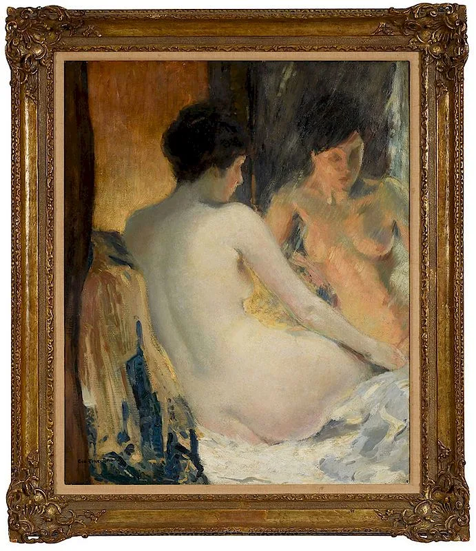 George Elmer Browne, Before The Mirror, oil on canvas