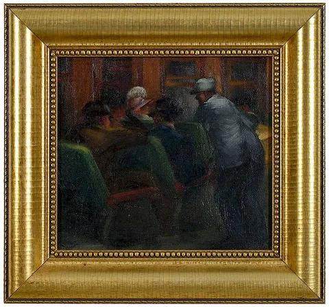Alexander Zerdin Kruse, On the Train, 1922, oil on canvas