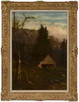 George Inness, Lumber Shed in the Adirondacks
