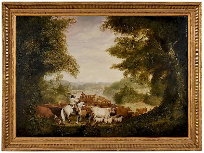 Landscape with Cows by Alvan Fisher, 1815, oil on panel, sold Nov 2018