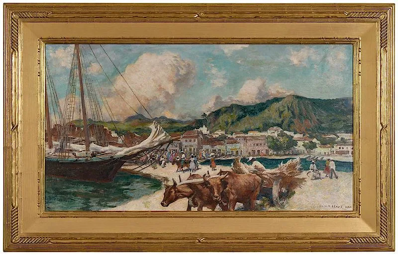 Gerald Leake, Jamaica: Running In, oil on canvas