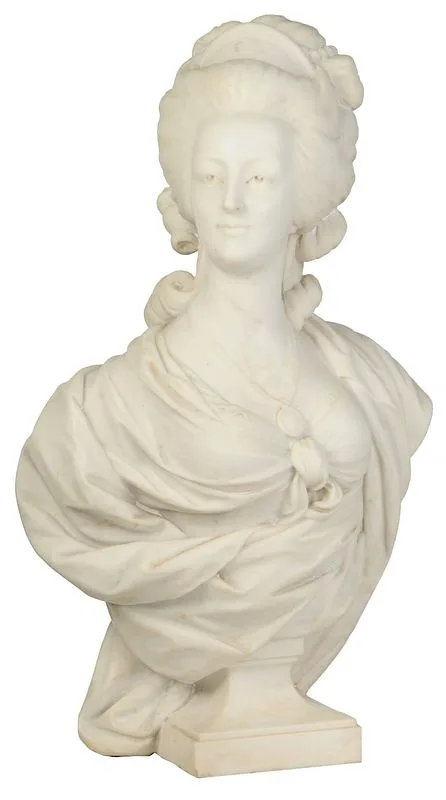 Félix Lecomte, bust of Marie-Antoinette, marble