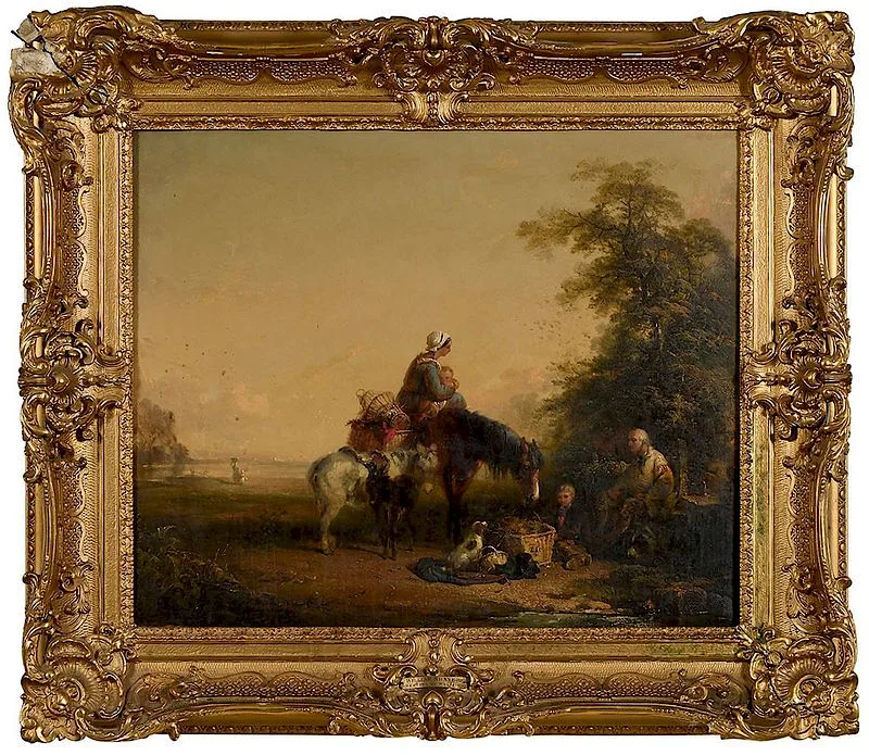 Resting by the Wayside by William Shayer the Elder, oil on canvas, sold Nov 2018