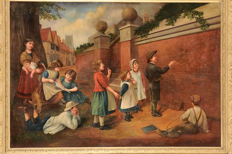 Children Playing School by Thomas Webster, oil on canvas, sold Nov 2018