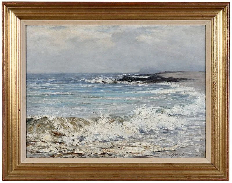 Breakers on the Shore by Joseph Henderson, oil on canvas, sold Nov 2018