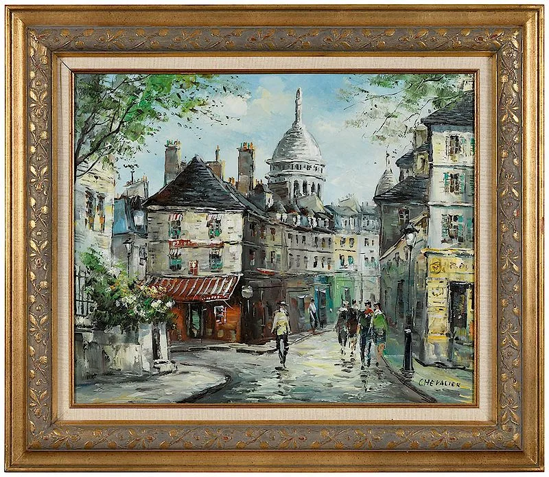 Street Scene by French School, oil on canvas, sold Nov 2018