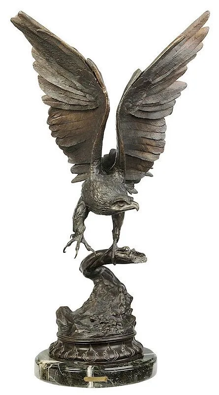 [L'Aigle] (Eagle) by Jules Moigniez, bronze, sold Nov 2018