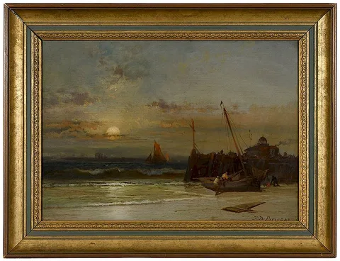 Near Leith on the Firth by Franklin Dullin Briscoe, 1896, oil on panel, sold Nov 2018