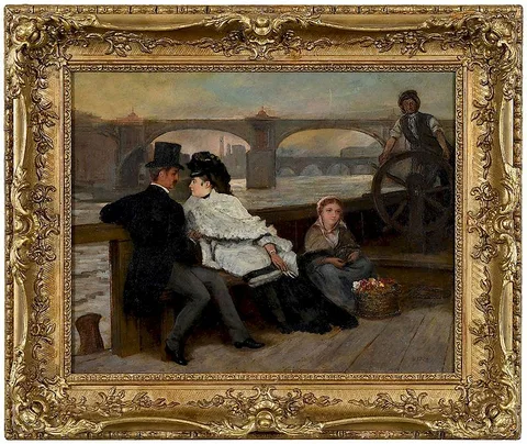William Powell Frith, Boating on the Thames, bearing signature lower right "W. P. Frith, oil on canvas