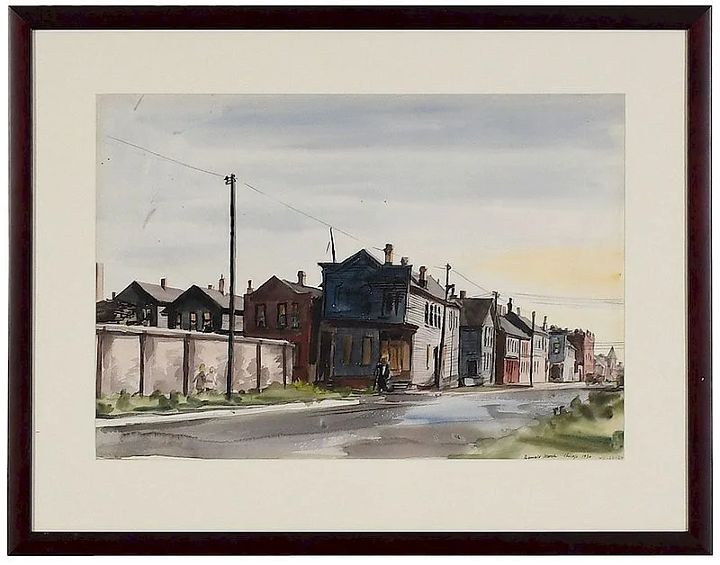 Chicago Tenements by Reginald Marsh, 1930, watercolor, sold Nov 2018
