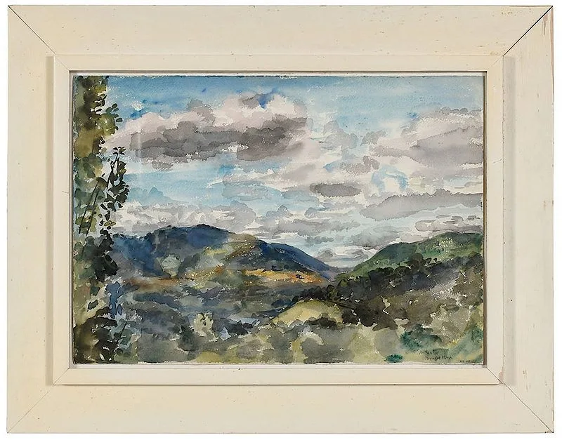 Valley in Vermont by Reginald Marsh, watercolor on paper, sold Nov 2018
