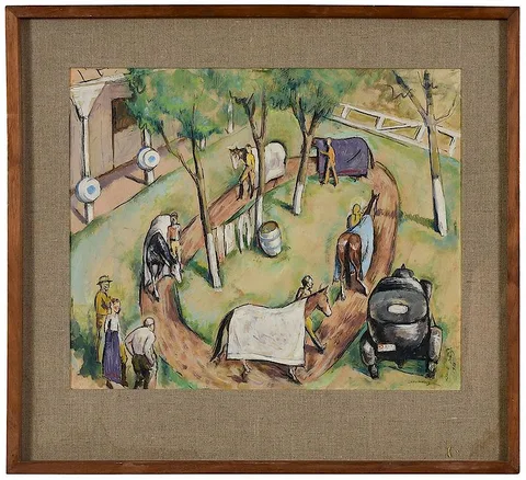 Lew Davis, Saratoga # 4, 1933, mixed media on paper
