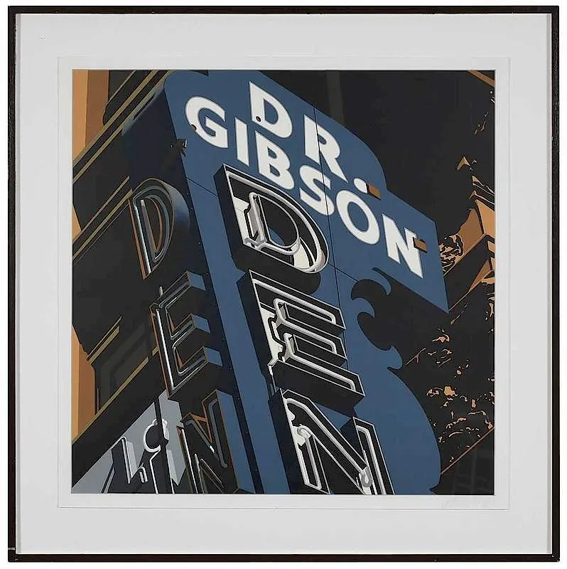Dr. Gibson by Robert Cottingham, 1974, serigraph, sold Sep 2018
