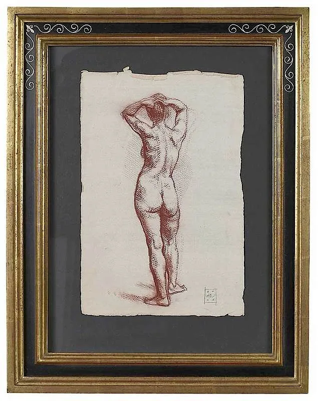 Female Figure 39 by Benjamin Long IV, conte crayon on paper, sold Sep 2018