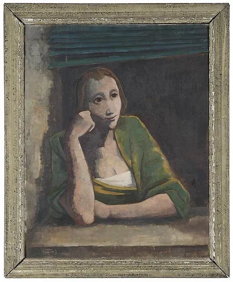 Karl Hofer, Woman in Green, oil on canvas