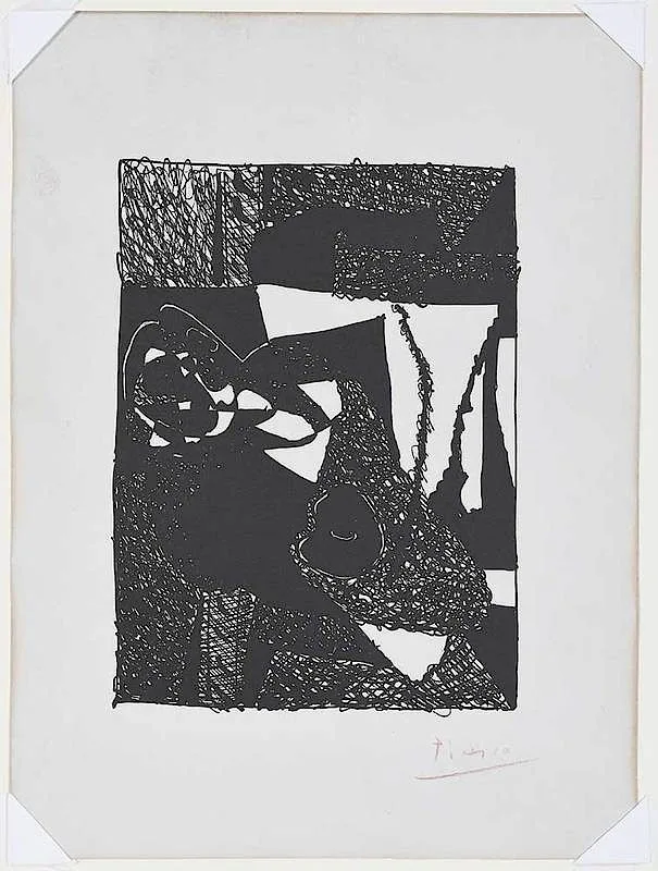 Composition by Pablo Picasso, lithograph, sold Sep 2018