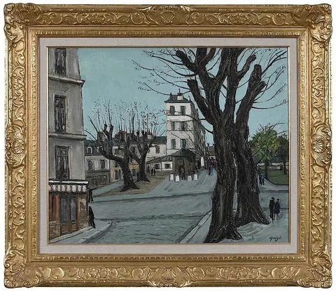 Alphonse Quizet, Paris Street Scene, oil on panel