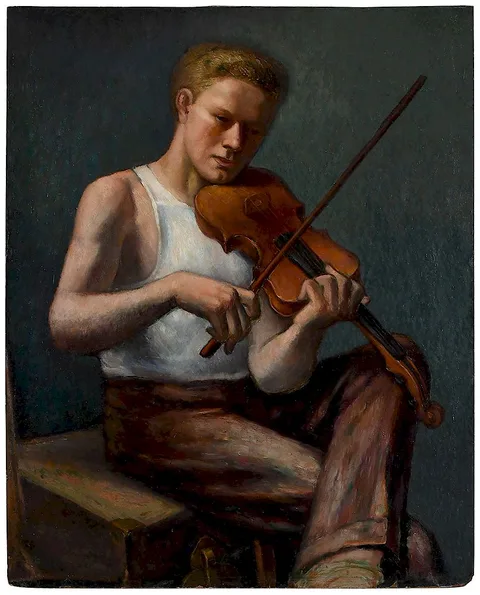 Jaroslav Brozik, The Violinist, oil on masonite