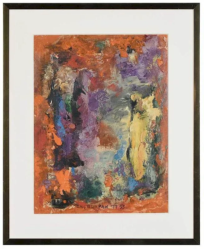 Ernst Engel-Pak, Untitled, 1955, oil on paper