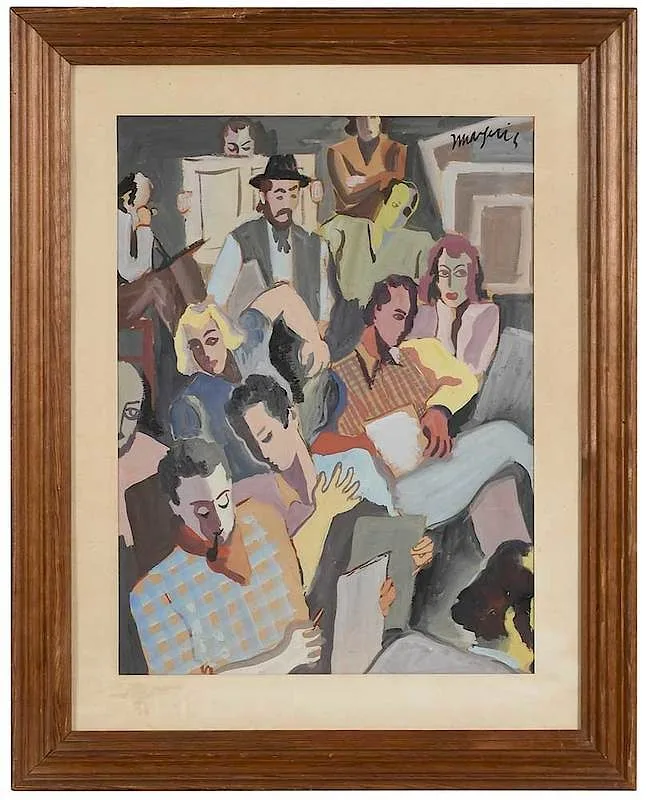 Ödön Márffy, Art Students, gouache on paper