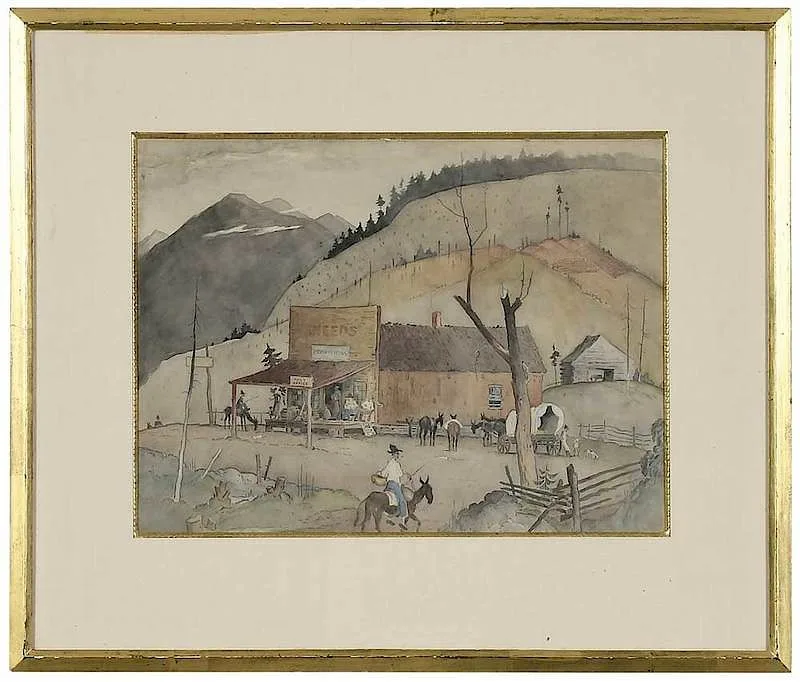 Harrison Cady, Mountain Folk, watercolor on paper