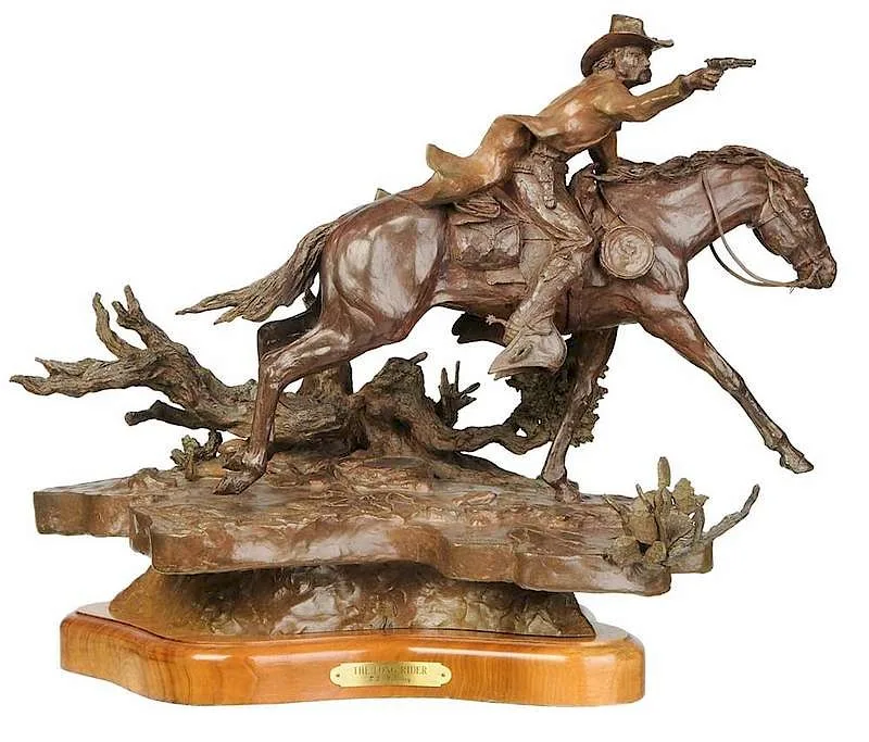 C. B. Mahaney, The Long Rider, 1989, patinated bronze with wood base