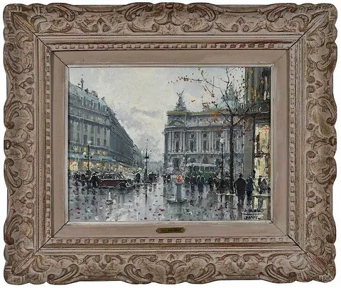 Jean Salabet, Place de L'Opera, oil on canvas