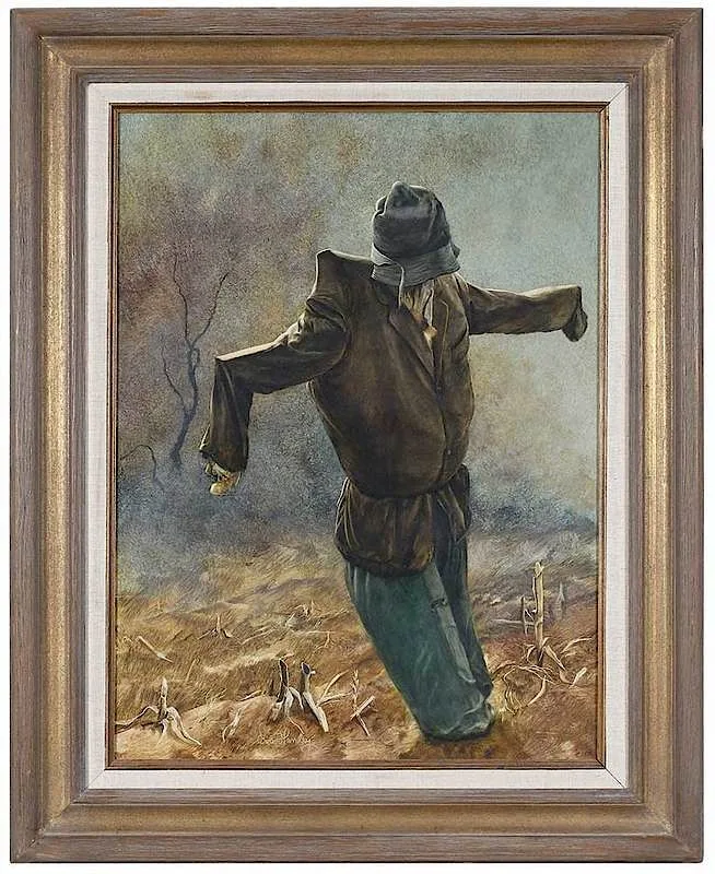 Bob Henley, Scarecrow Dancing, oil on board