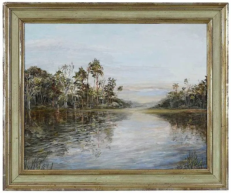 Florida Marsh, signed G Riley", lower right, oil on Masonite