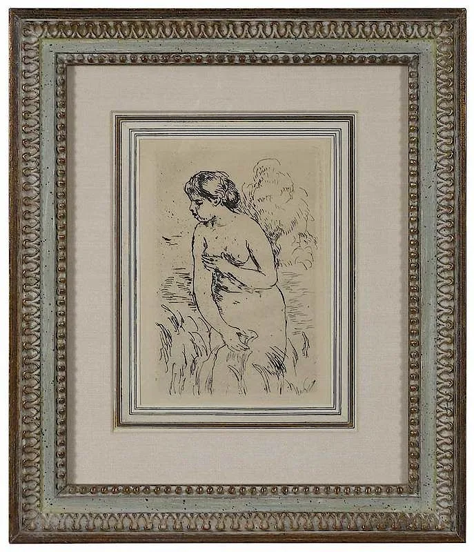 Baigneuse Debout, à Mi-Jambes by Pierre-Auguste Renoir, etching on cream wove paper, sold Sep 2018