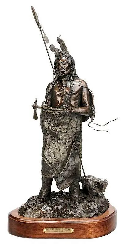 Roger Langford, We Will Listen No More, 1984, patinated bronze with wood base