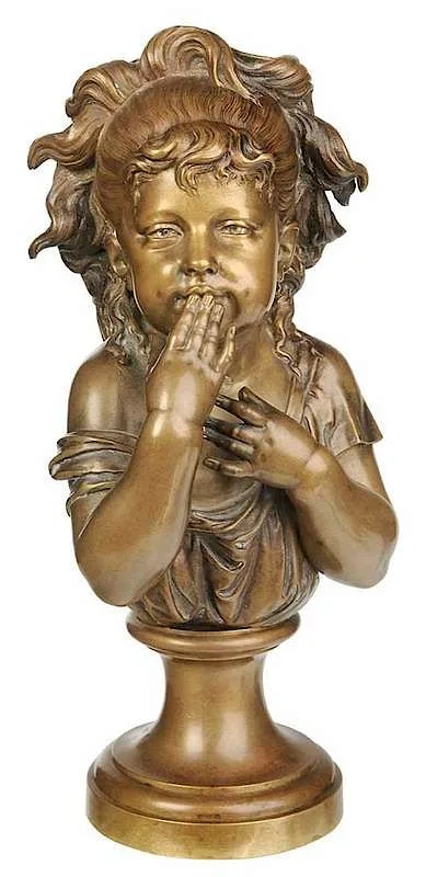 A Kiss Goodbye by Nicolas Lecorney, patinated bronze, sold Sep 2018