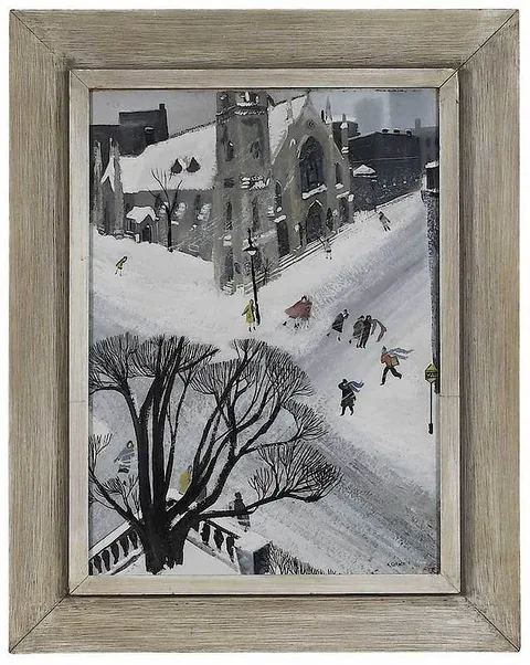 K. Grace, Fifth Avenue Presbyterian Church, Manhattan, acrylic on Masonite