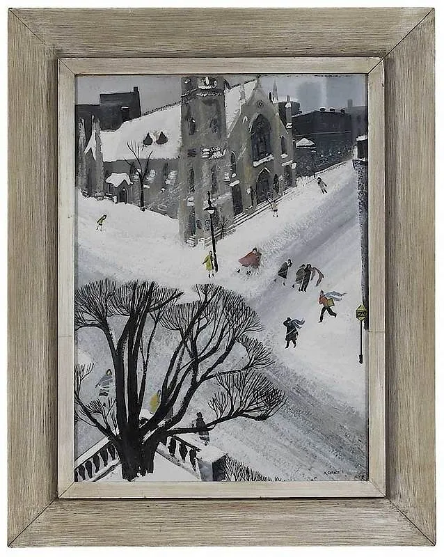 K. Grace, Fifth Avenue Presbyterian Church, Manhattan, acrylic on Masonite