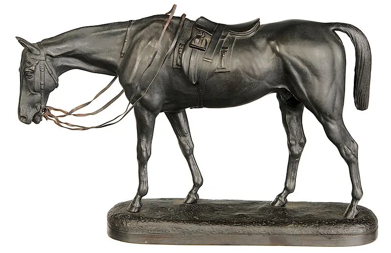 Saddled Thoroughbred by John Willis Good, circa 1920s, patinated bronze, sold Jul 2018