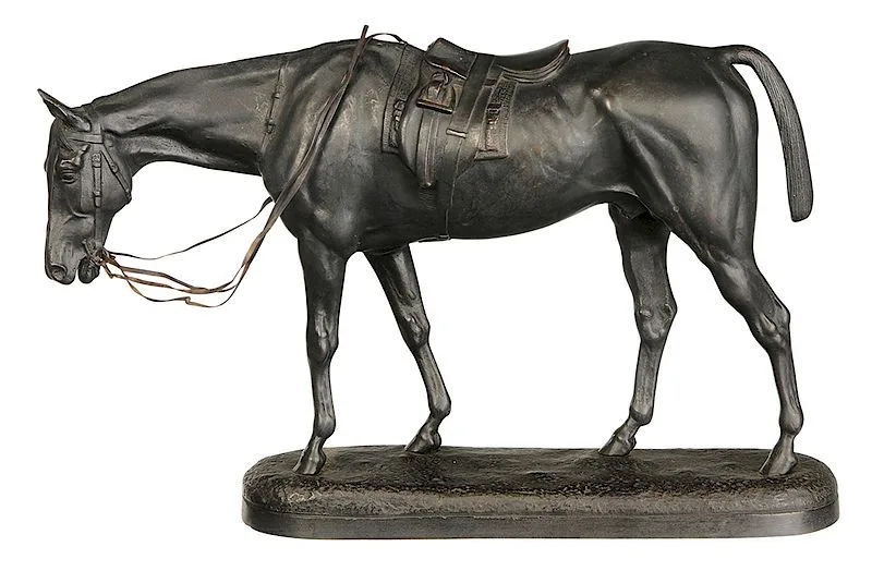 Saddled Thoroughbred by John Willis Good, circa 1920s, patinated bronze, sold Jul 2018