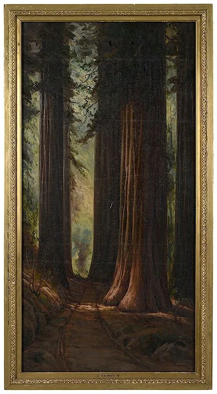 Harry C. Best, Giant Redwoods, oil on canvas